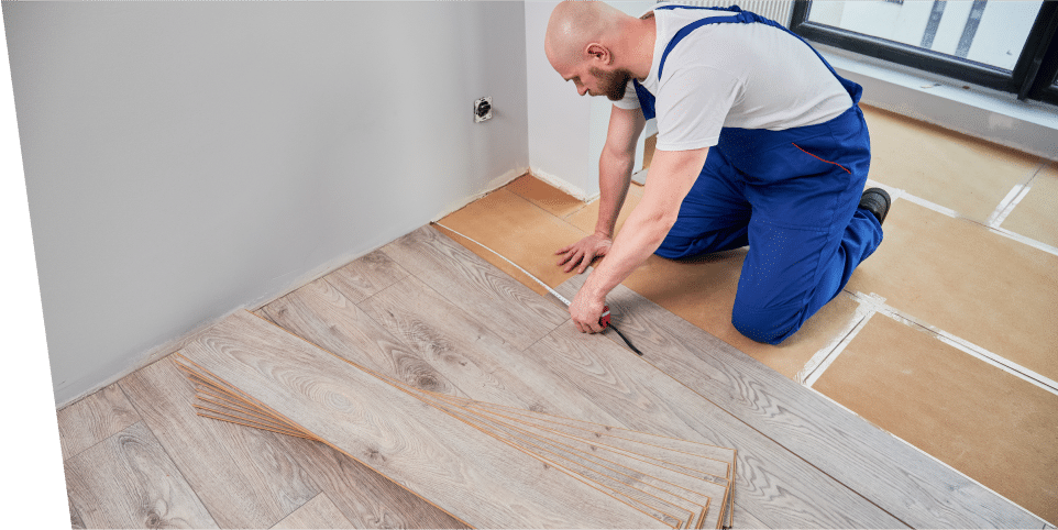 Local flooring expert installing wood flooring in Casa Grande